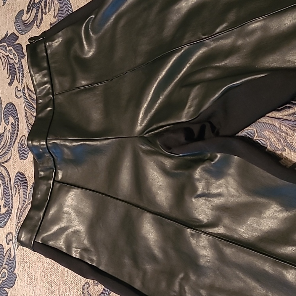 DKNY faux leather stretch pants